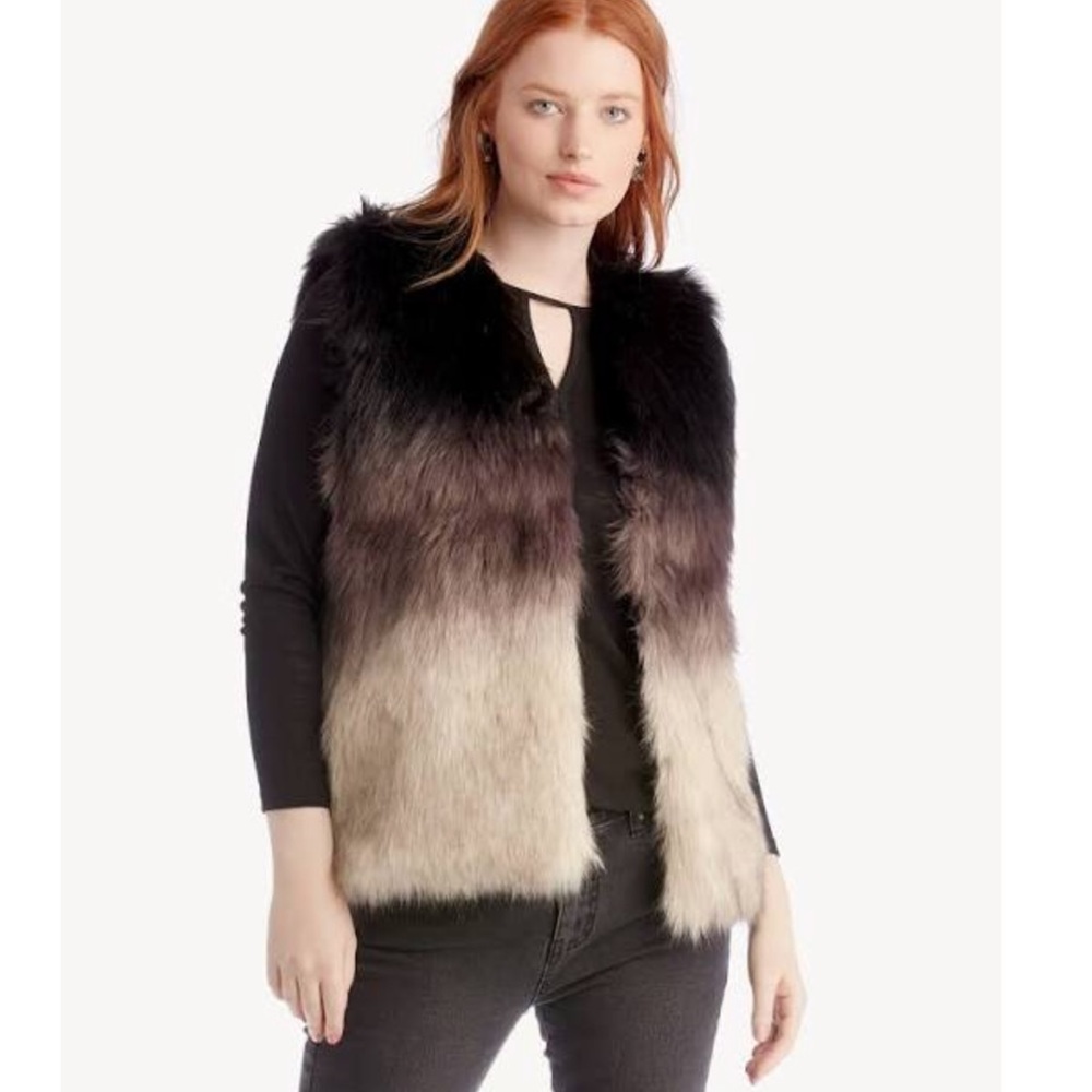 NEW Sole Society ombré faux fur vest BOHO whimsigoth